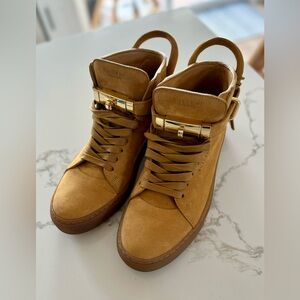 Buscemi Suede Unisex High-Top Tan Sneakers Size 40